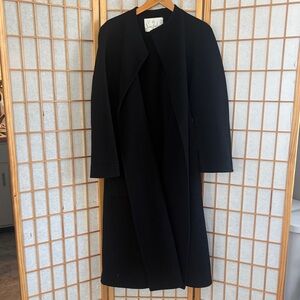 Rare Vintage 80s Black Wool Women’s Coat Elegant Sara Fredrick Pauline Trigere